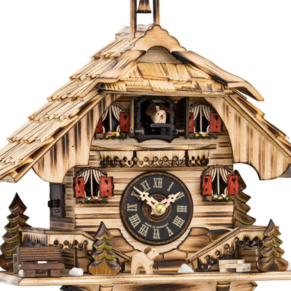 Black Forest House Quartz Cuckoo Clock Natural