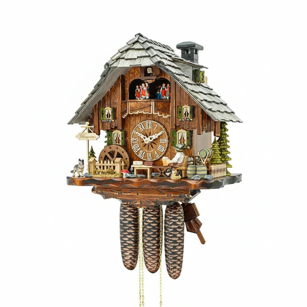 Cuckoo Musical Clock ’Black Forest House With Shingle Roof’