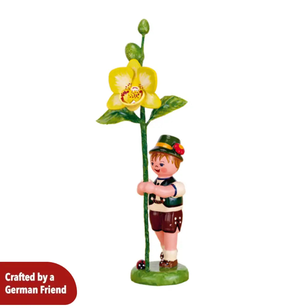 Flower Child Boy with Orchid