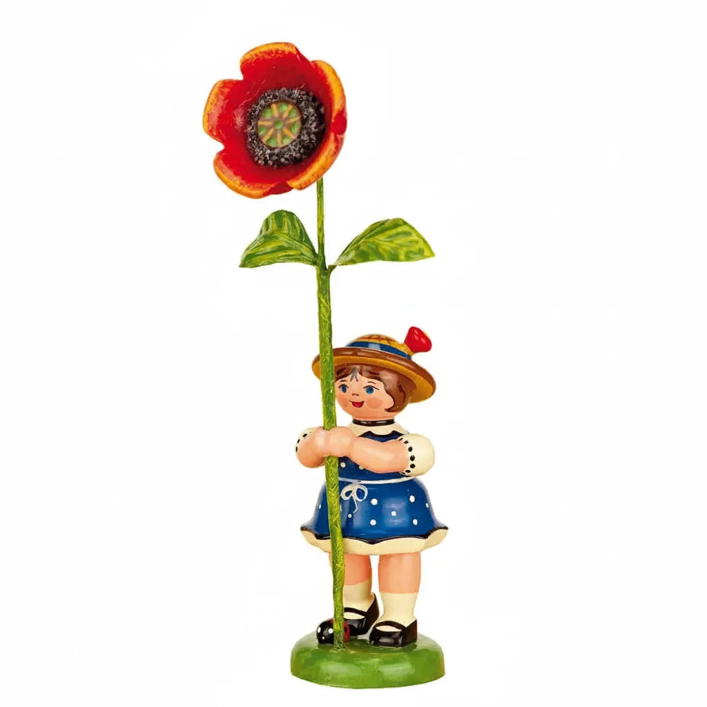 Flower Child Girl with Poppy