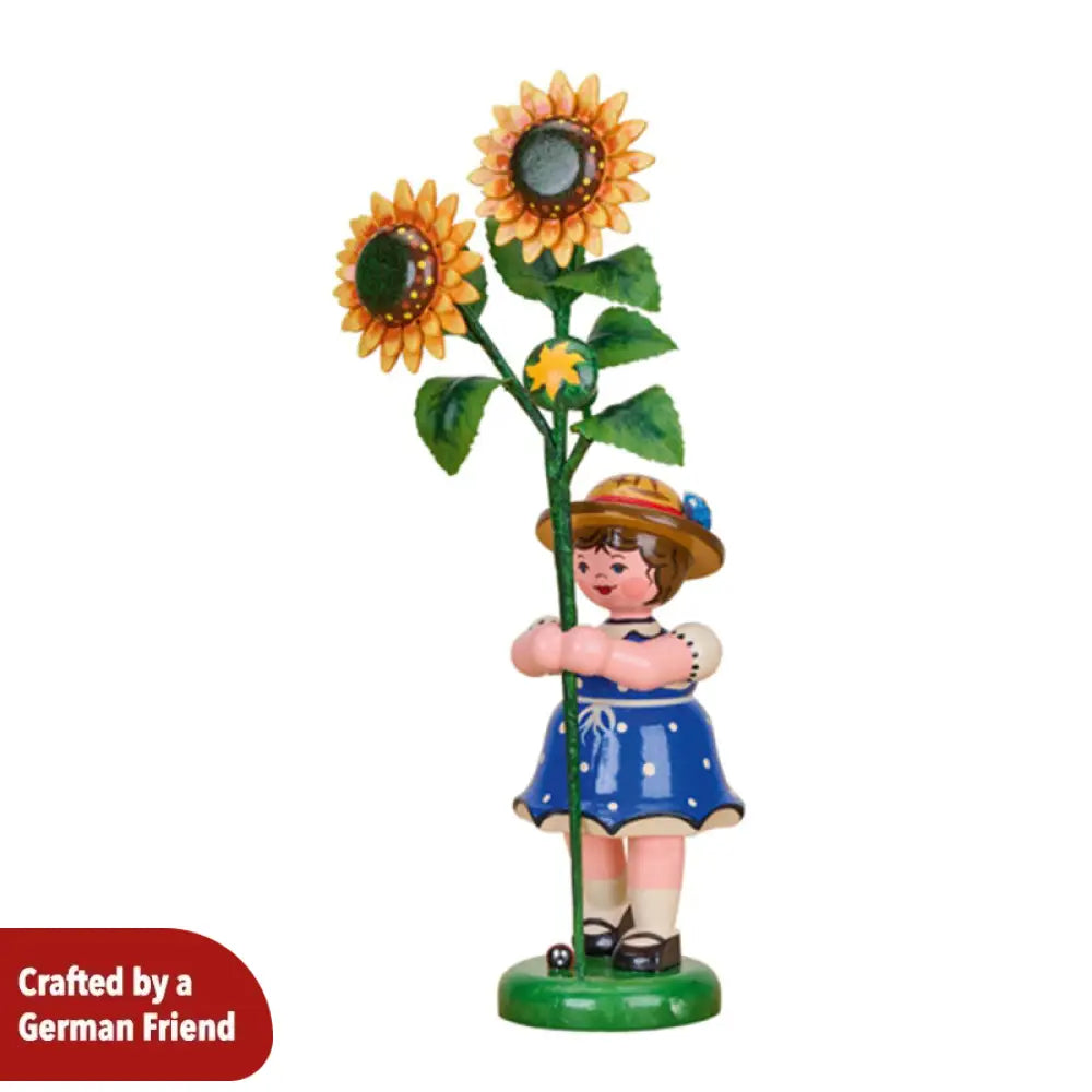 Flower Child Girl with Sunflower