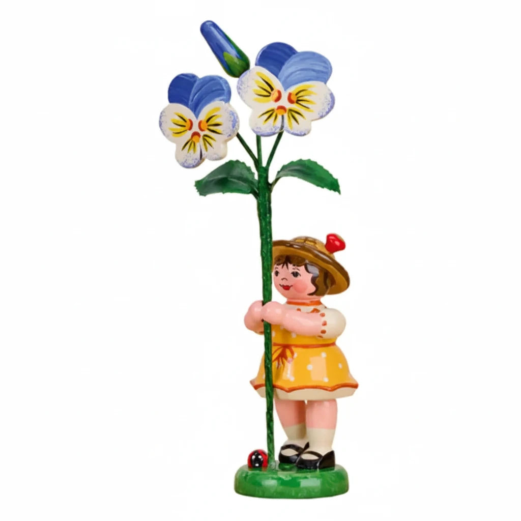 Flower Child Girl with Tufted Pansy