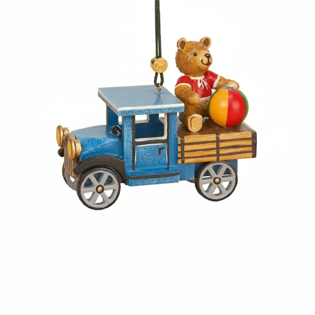 Ornament Teddy On A Truck
