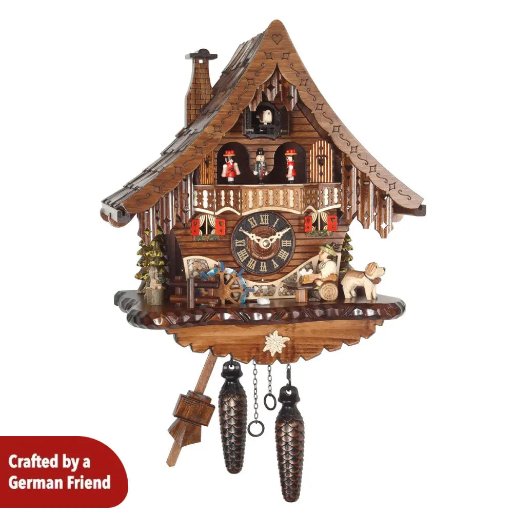 Quartz Cuckoo Clock Chalet with Music and Dancing Couple