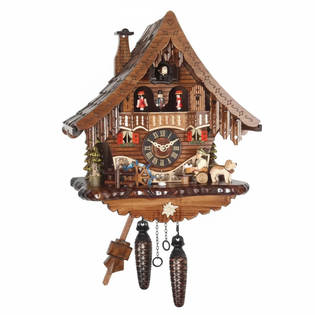 Quartz Cuckoo Clock Chalet with Music and Dancing Couple