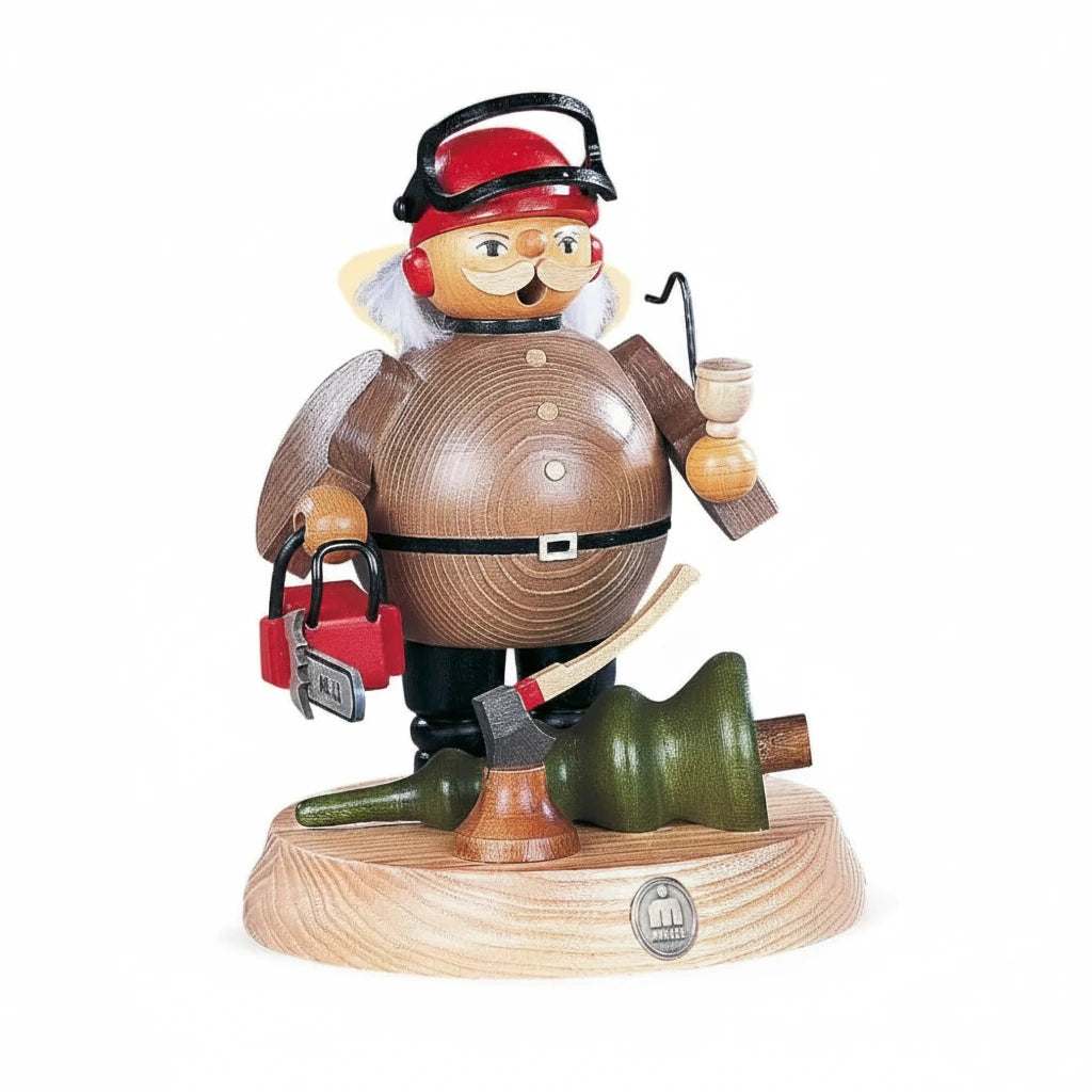 Smoker Forest Worker with a chainsaw