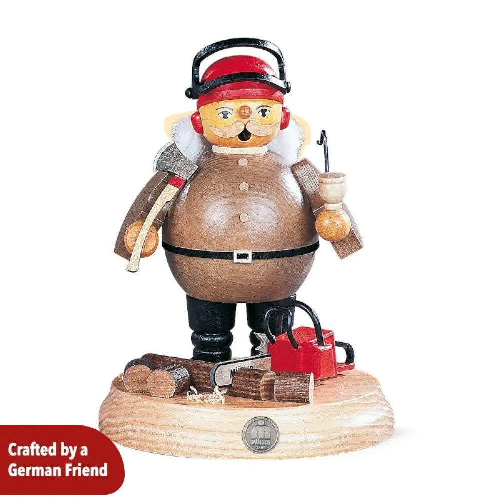 Smoker Forest Worker With An Axe