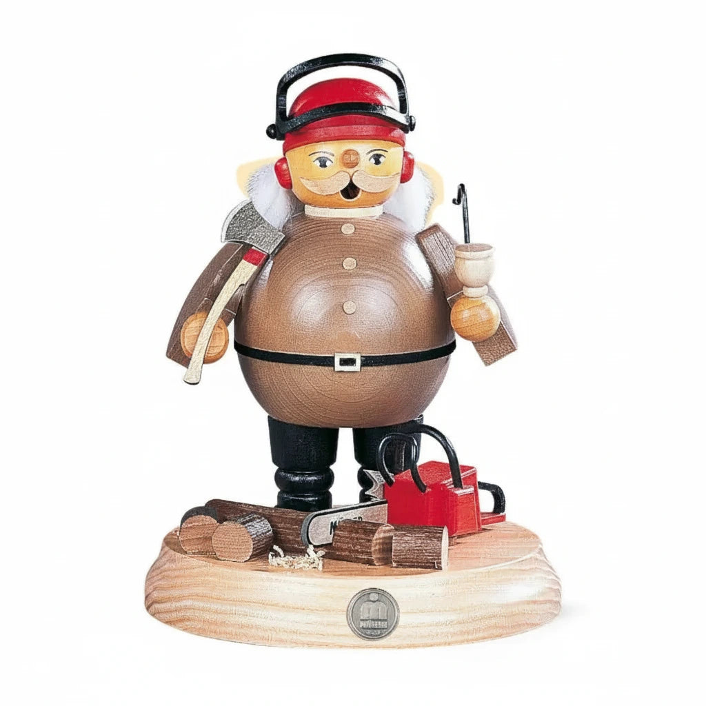 Smoker Forest Worker With An Axe