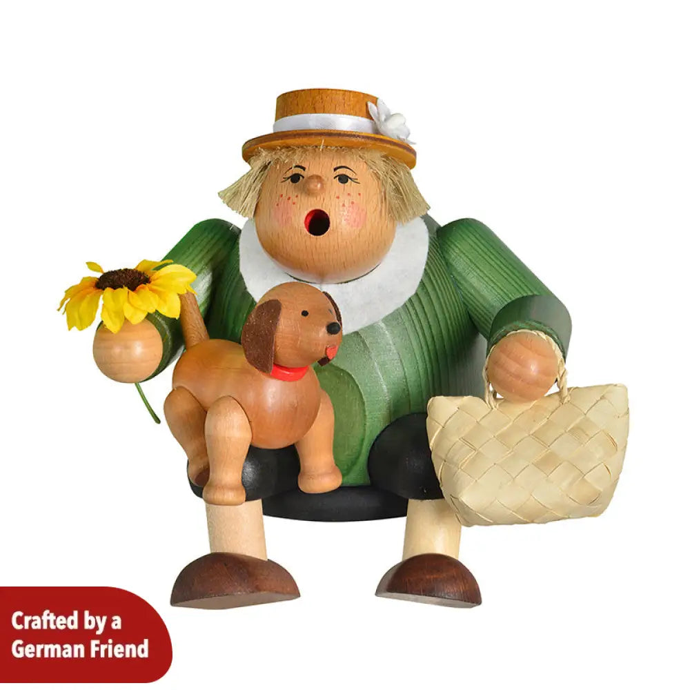 Smoker Sitting Dog Lover Woman