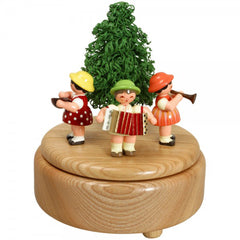 Music Box with Three Colorful Young Musicians