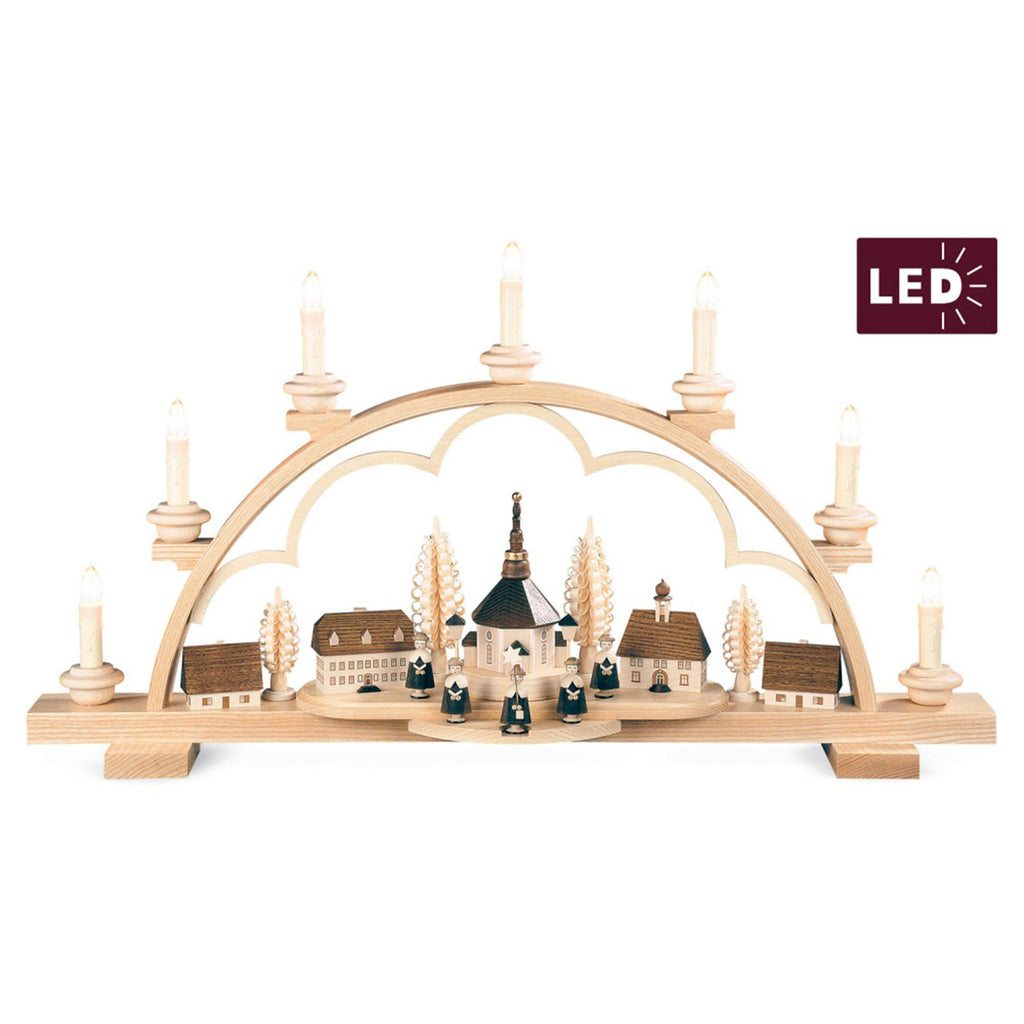 Light Arch Seiffen Village - Natural Wood