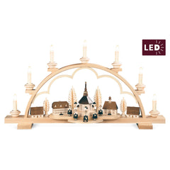 Light Arch Seiffen Village - Natural Wood