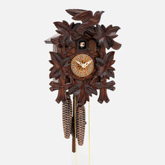 Cuckoo Clock Hand-Carved Leaves with Bird (1-Day Movement)
