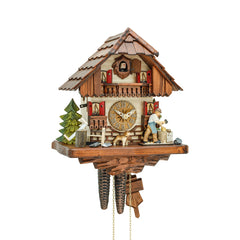 Cuckoo Clock Black Forest Chalet with Woodchopper (1-Day Movement)