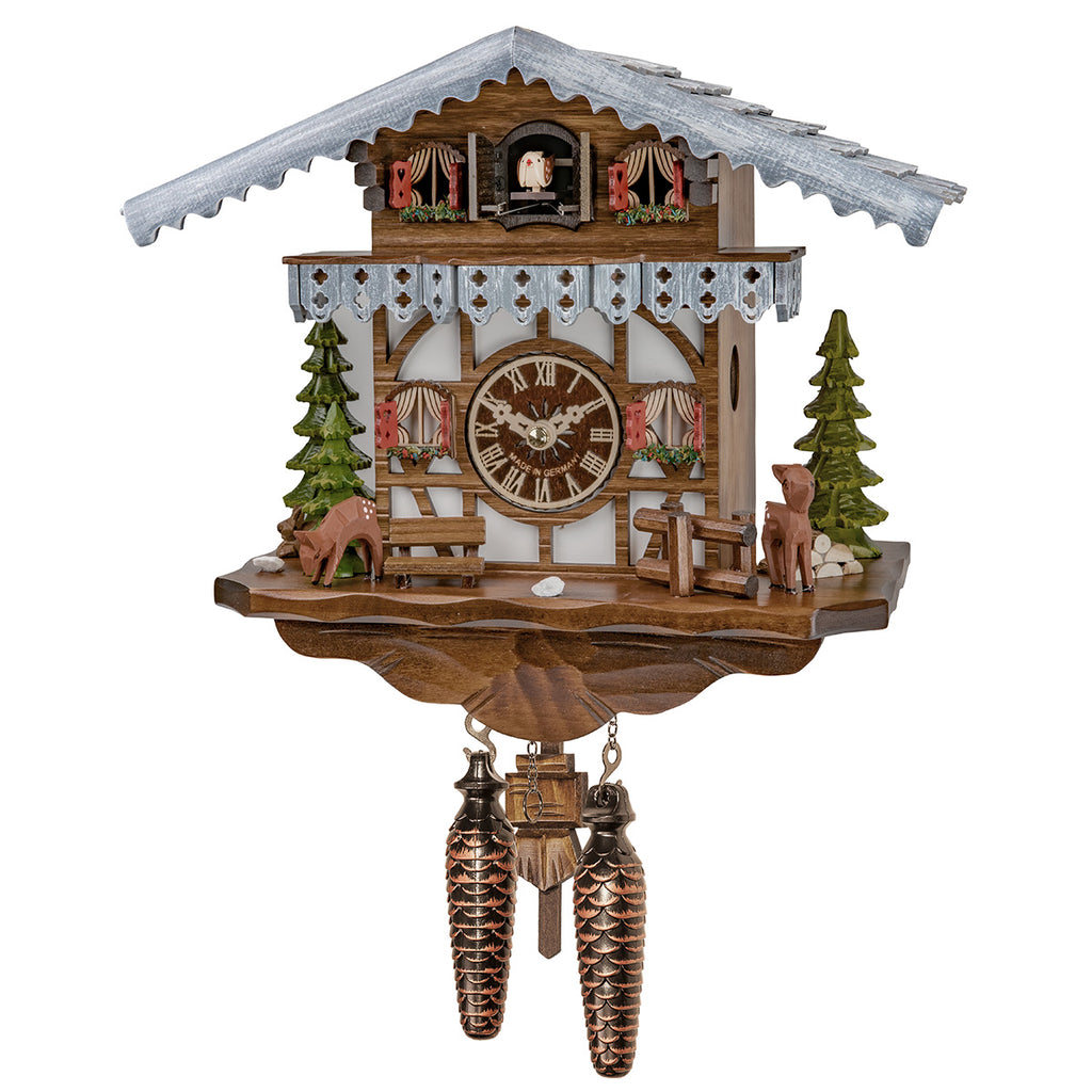 Quartz Cuckoo Clock Black Forest with Deer and Music