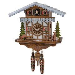 Quartz Cuckoo Clock Black Forest with Deer and Music