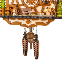 Quartz Cuckoo Clock Black Forest Chalet with Music and Dancers