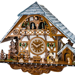 Quartz Cuckoo Clock Woodland Mill Chalet with Music and Dancers