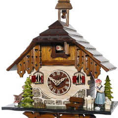 Traditional Cuckoo Clock House with Shepherd Scene-1-Day Movement