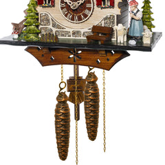 Traditional Cuckoo Clock House with Shepherd Scene-1-Day Movement