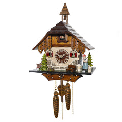 Traditional Cuckoo Clock House with Shepherd Scene-1-Day Movement