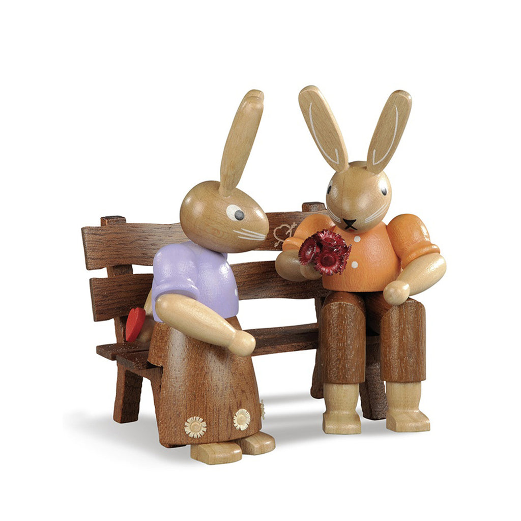 Rabbit Couple on Bench