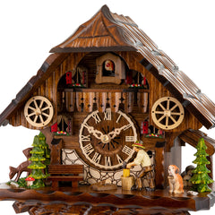Traditional Black Forest Cuckoo Clock with Woodchopper and Animals