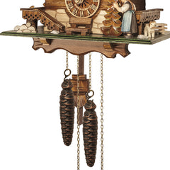 Traditional Black Forest Cuckoo Clock with Traditional Woman-1-Day Movement