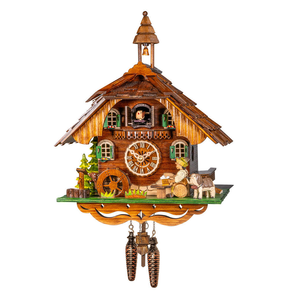 Quartz Cuckoo Clock Chalet with Music and Dog
