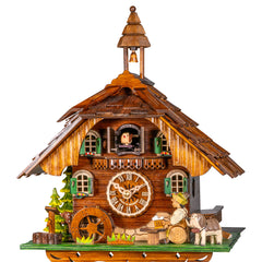 Quartz Cuckoo Clock Chalet with Music and Dog