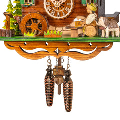Quartz Cuckoo Clock Chalet with Music and Dog