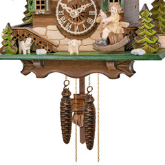 Traditional Black Forest Cuckoo Clock with Girl on Rocking Horse