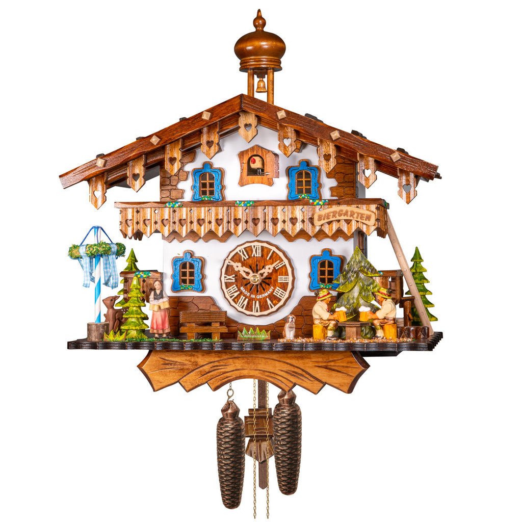 Traditional Cuckoo Clock House with Beer Garden-8-Day Movement