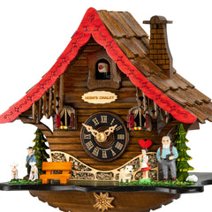 Traditional Cuckoo Clock Heidi’s Chalet Red Roof