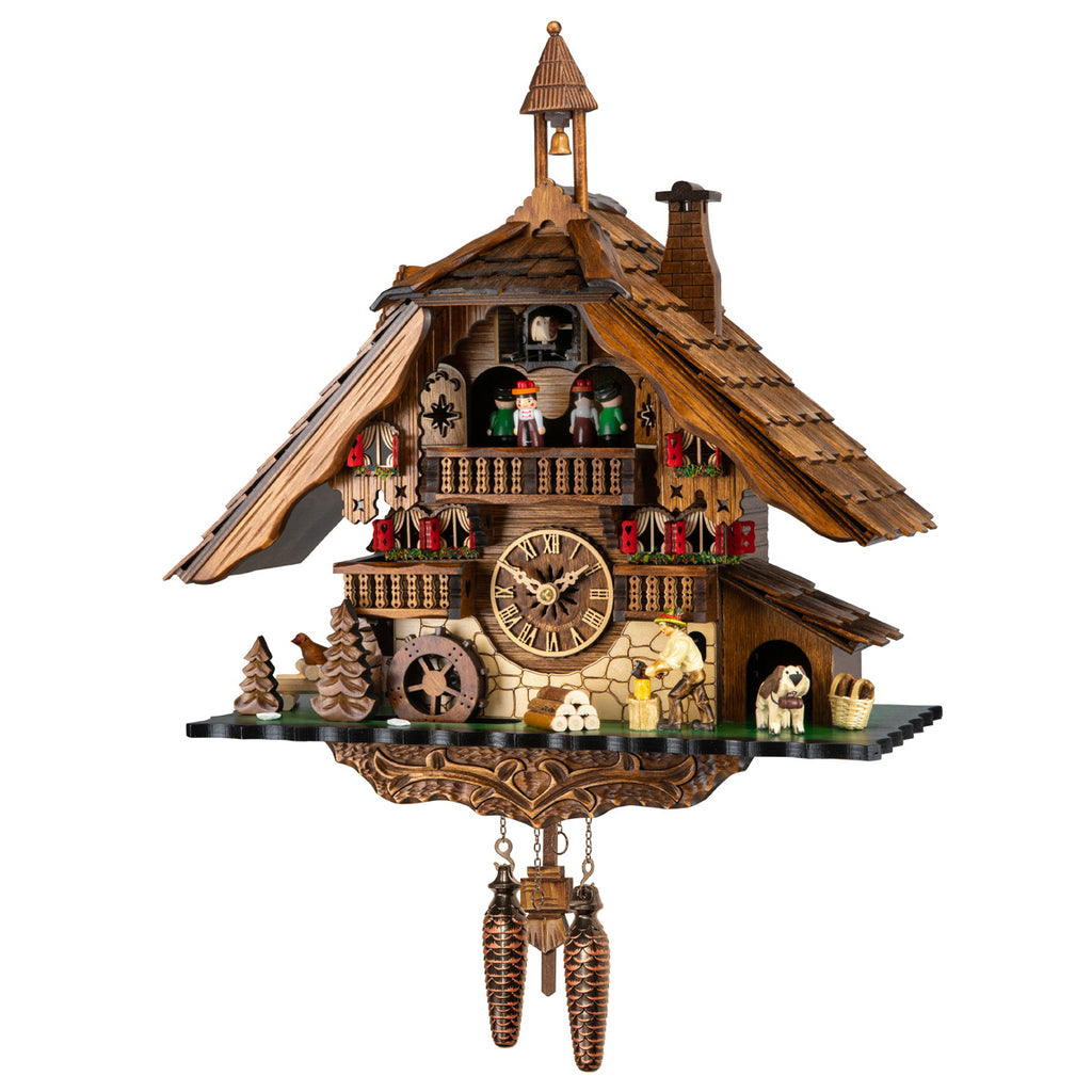 Quartz Cuckoo Clock The Diligent Woodcutter with Music and Dancers