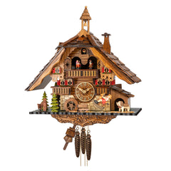 Traditional Cuckoo Clock Alpine Chalet with Music and Dancers