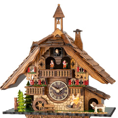 Quartz Cuckoo Clock Chalet with Rocking Horse, Music and Dancers