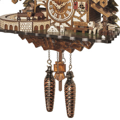 Quartz Black Forest House Cuckoo Clock with Moving Train and Dancers