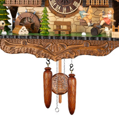 Quartz Cuckoo Clock Chalet with Two Children, Music and Dancers