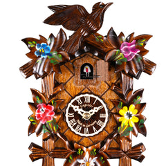 Black Forest Traditional Cuckoo Clock - 5-Leaf Hand-Pain
