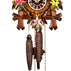 Black Forest Traditional Cuckoo Clock - 5-Leaf Hand-Pain