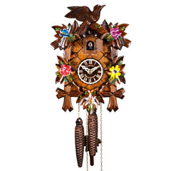 Black Forest Traditional Cuckoo Clock - 5-Leaf Hand-Pain