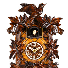 Black Forest Quartz Cuckoo Clock of Leaves and Songs