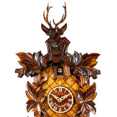 Traditional Cuckoo Clock – 5-Leaf with Stag Head and 8-day-movement