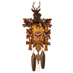 Traditional Cuckoo Clock – 5-Leaf with Stag Head and 8-day-movement