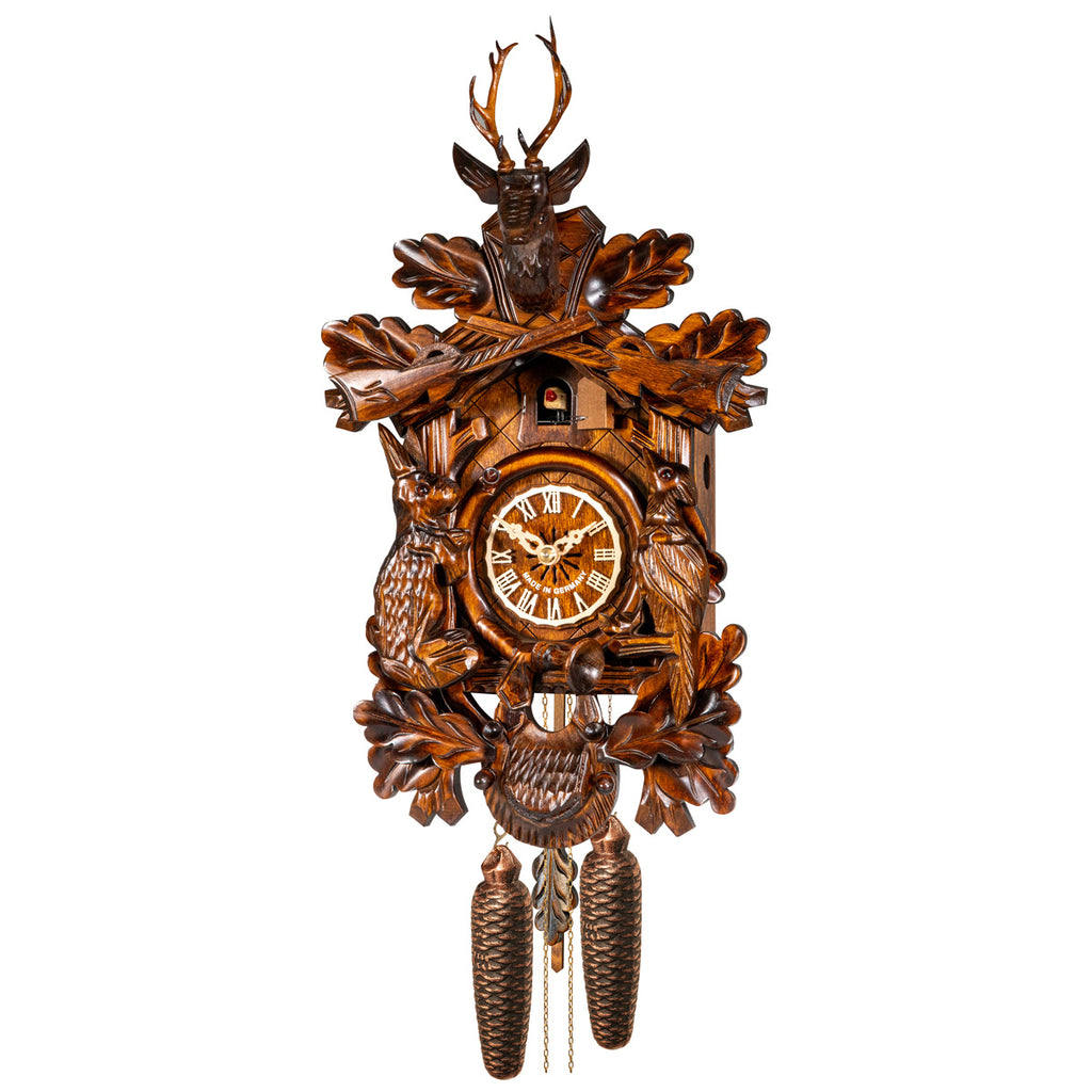 Traditional Cuckoo Clock–Classic Hunting Scene with 8-Day Movement