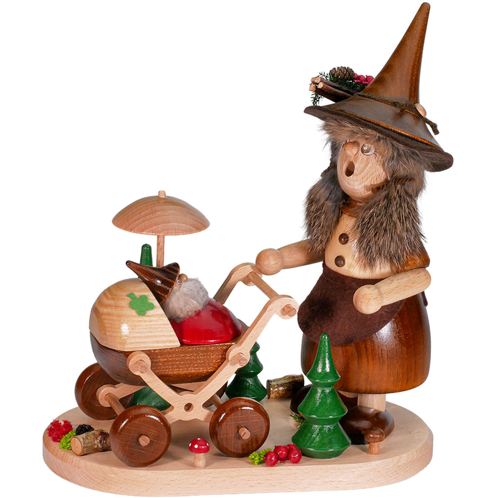 Woodland Woman with Baby Carriage Smoker