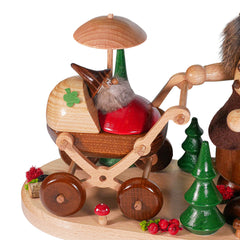 Woodland Woman with Baby Carriage Smoker