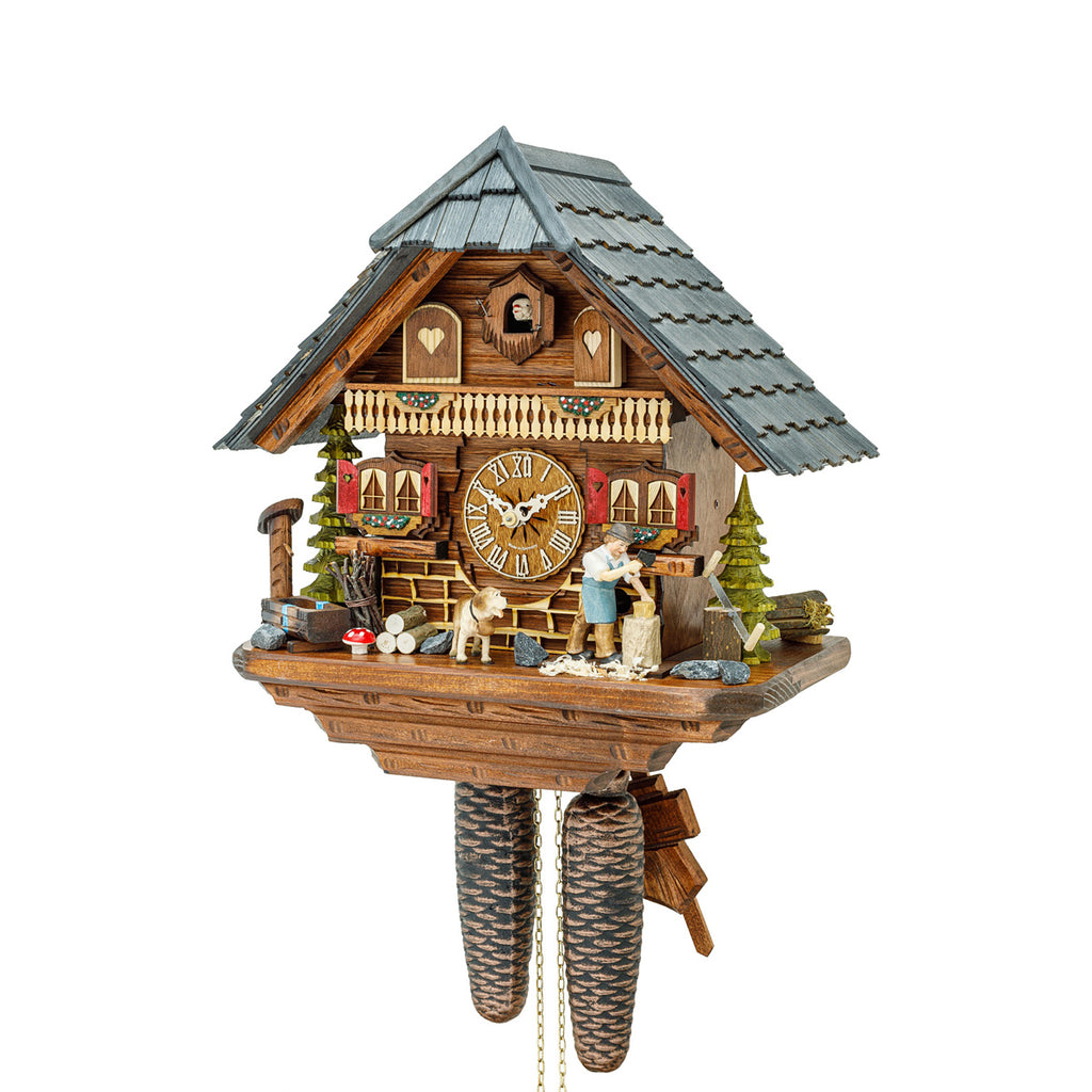 Cuckoo Clock Black Forest House with Woodchopper