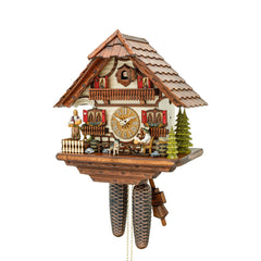 Cuckoo Clock Black Forest House with Beer Garden Scene